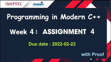 Programming in Modern C++ | Week 4 : Assignment 4 | Jan-2022 | Answers with Proof | NPTEL | Swayam