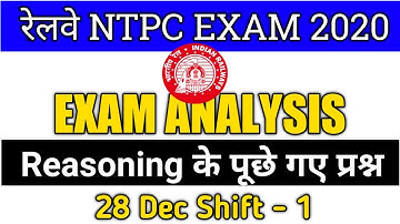 RRB NTPC Exam Analysis (28 Dec 2020, Shift -1st) | Reasoning Asked Questions by Er. Rinki kumari