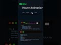 menu bar using css | hover animation #css  #frontend
