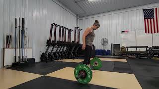 Snatch + hover snatch: 5 x 95 lb, 4 x 102 lb, 3 x 110 lb