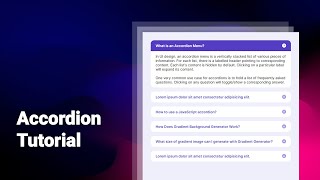 Create Beautiful and Simple Animated Accordion UI/UX Using HTML, CSS and Javascript.