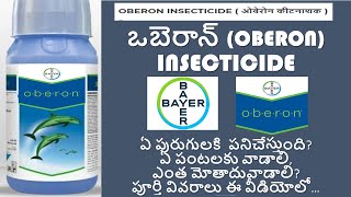 BAYER OBERON INSECTICIDE | SPIROMESIFEN 240 SC | FULL DETAILS IN TELUGU| FUTURE TECH AGRICULTURE