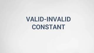 59. Valid and INValid Constants