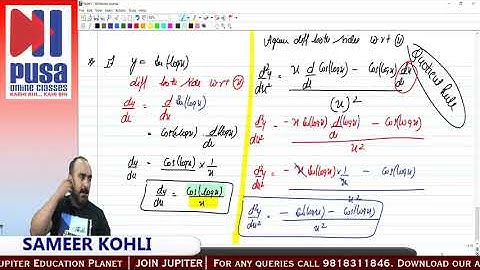 Class 12  Mathematics | Second order Derivative | by Sameer Kohli