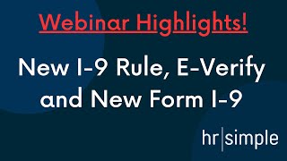 Urgent I-9 Form Changes! Avoid Errors and Properly E-File for Employers by hrsimple 209 views 6 months ago 4 minutes, 47 seconds