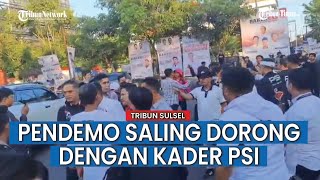 Demo Tolak Jokowi di depan Lokasi Rakernas PSI di Makassar Diwarnai Ketegangan
