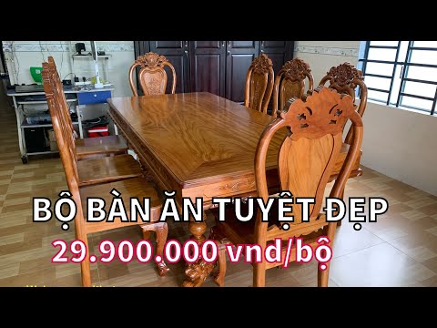 Video CHIÊM NGƯỠNG Bộ bàn ăn gỗ 8 ghế Chân Sư tử Tuyệt đẹp - youtube