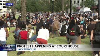 Protest happening outside of Duval County Courthouse