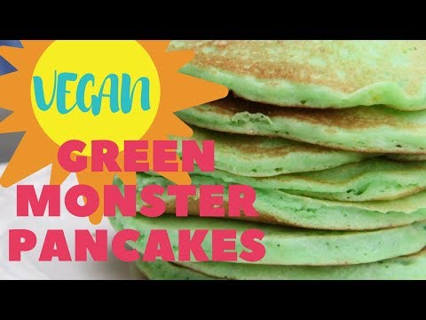 3 Ingredient VEGAN Green Monster Pancakes