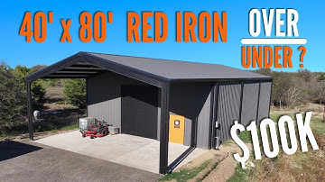 Turnkey Texas Metal Building | 40x80 Red Iron Carport COMBO | WolfSteel Buildings
