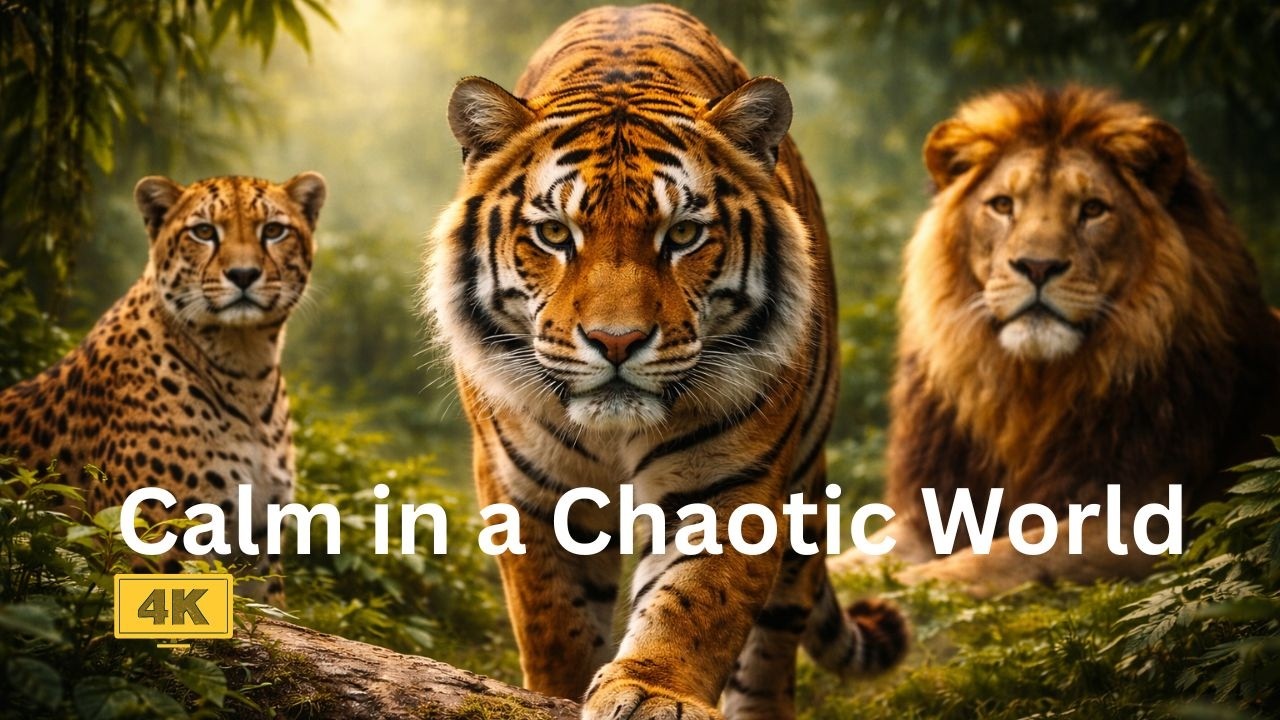 Calm in a Chaotic World 🌿 4K Lions, Tigers & Cheetahs | Relaxing Wildlife Video