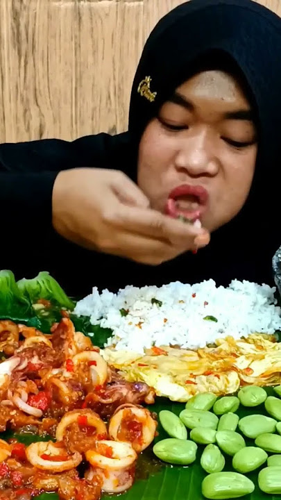 MUKBANG CUMI PEDAS KOL GORENG LALAP PETE