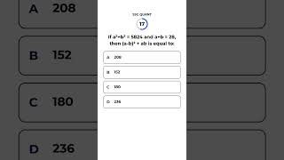 If a³+b³ = 5824 and a+b = 28, then (a-b)² + ab is equal to: | SSC Quant Quiz #shorts
