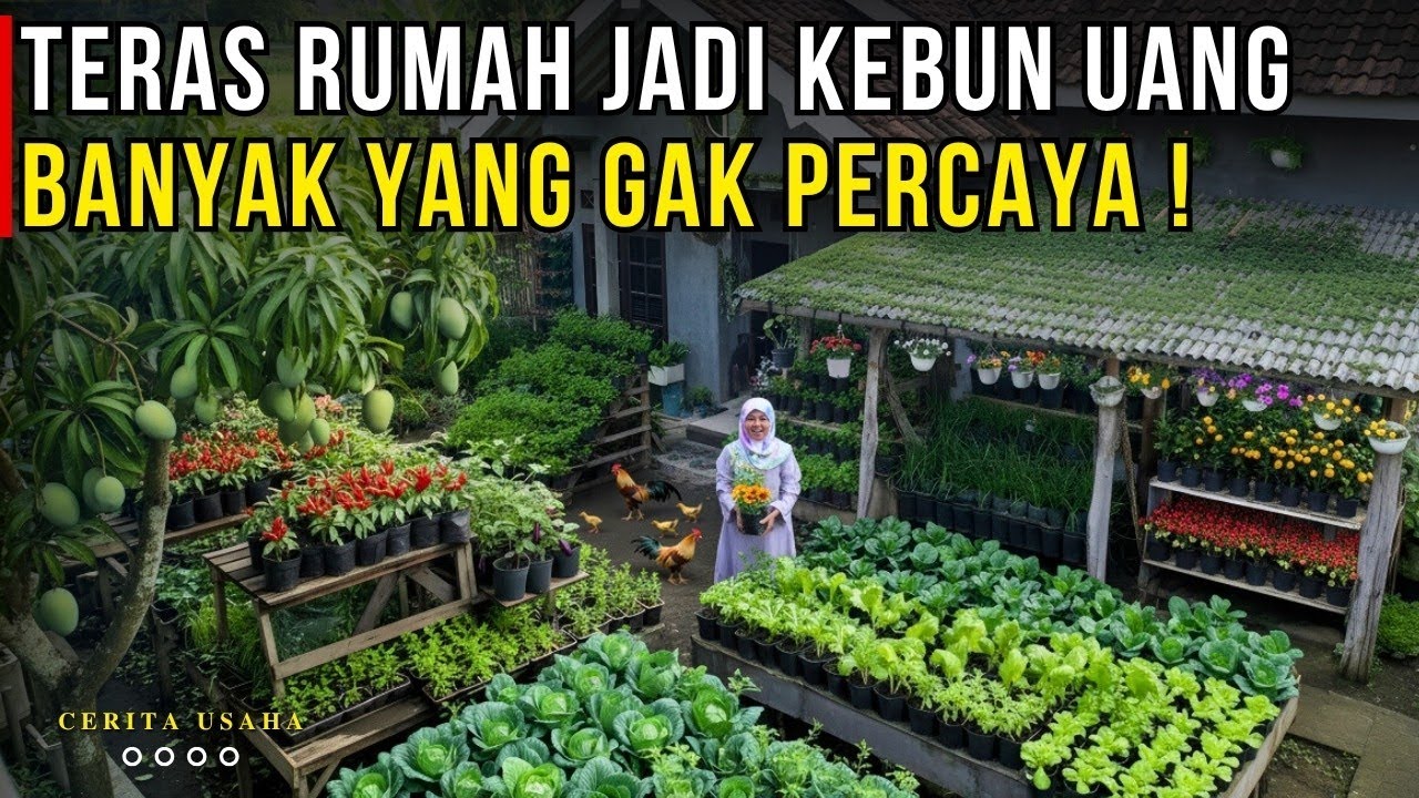 UBAH TERAS RUMAH JADI KEBUN UANG, HIDUP JADI SLOW LIVING DAN TENANG | CERITA USAHA
