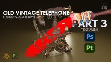 Vintage Telephone Modeling PART 3 — TEXTURING | Blender Timelapse Tutorial
