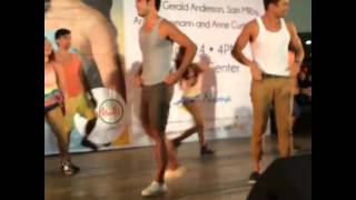 Gerald Anderson and Sam Milby show off abs at Trinoma mall show