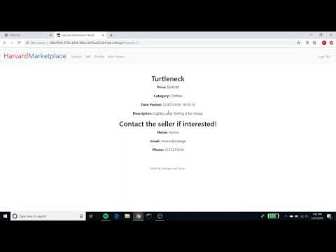 CS50 Final Project - Harvard Marketplace