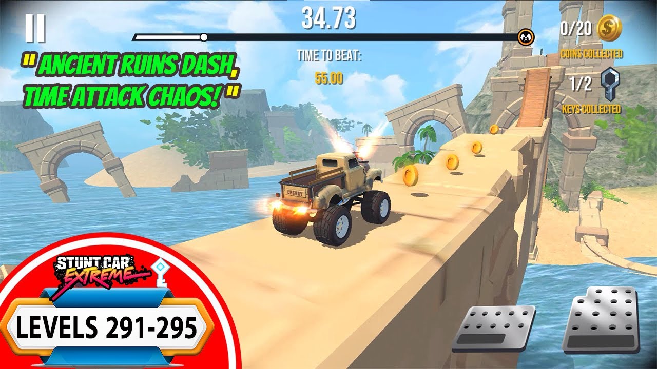 Stunt Car Extreme Levels 291-295 | All Hidden Keys Found & Epic Stunts!