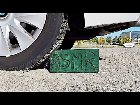CRUSHING WET VS DRY FLORAL FOAM WITH CAR - Most Satisfying Floral Foam ASMR