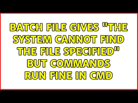 Batch file gives "the system cannot find the file specified" but commands run fine in cmd