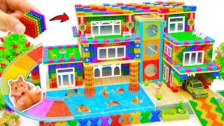 DIY- How to Build Mini Rainbow Water Slide To Circus Playground And Swimming Pool From Magnetic Ball