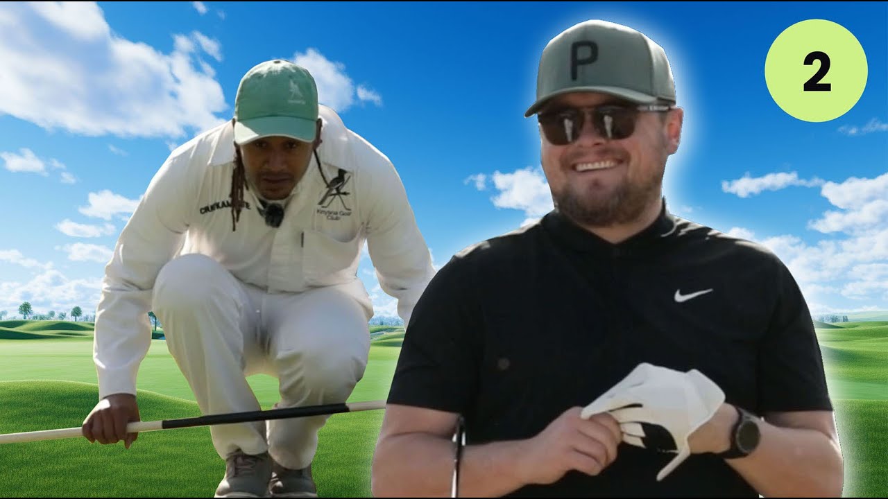 Getting a putting lesson from my caddie