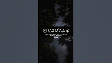 وفي الأرض آيات للموقنين وفي أنفسكم أفلا تبصرون
