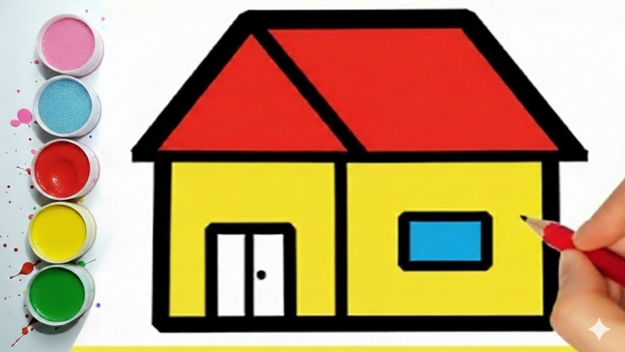 Easy House Drawing Step by Step | Simple & Fun Art Tutorial for Beginners | Viral drawing video