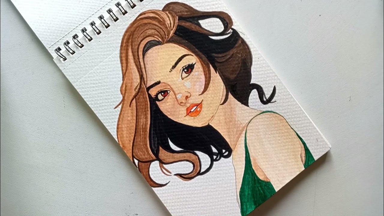 Girl painting. Water colouring painting. easy watercolor painting. girl ...