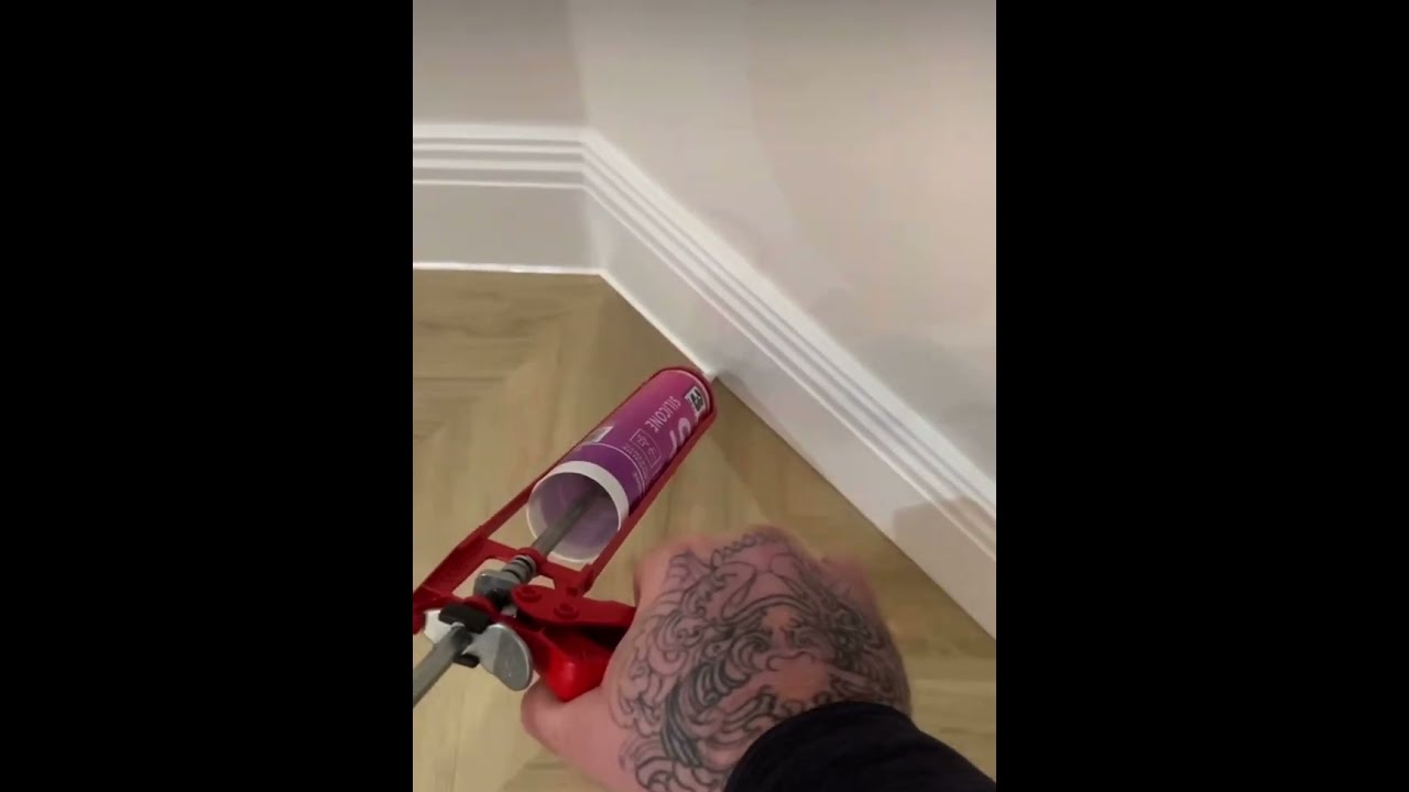 Silicone Sealing Around Skirting Board To Wood Effect LVT