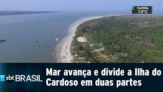 Fenômeno natural divide ilha do litoral de São Paulo em duas partes | SBT Brasil (15/09/18)