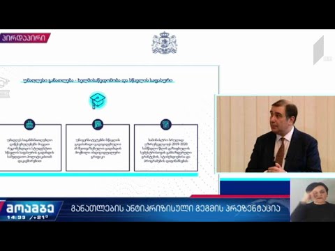 განათლების მინისტრმა ანტიკრიზისული გეგმა წარადგინა