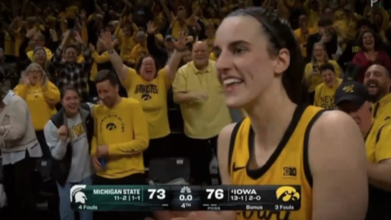 Caitlin Clark Hits buzzer beater GAME WINNER against Michigan State ...