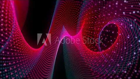 Vivid red - blue abstract spiral form. loop video of psychedelic art.