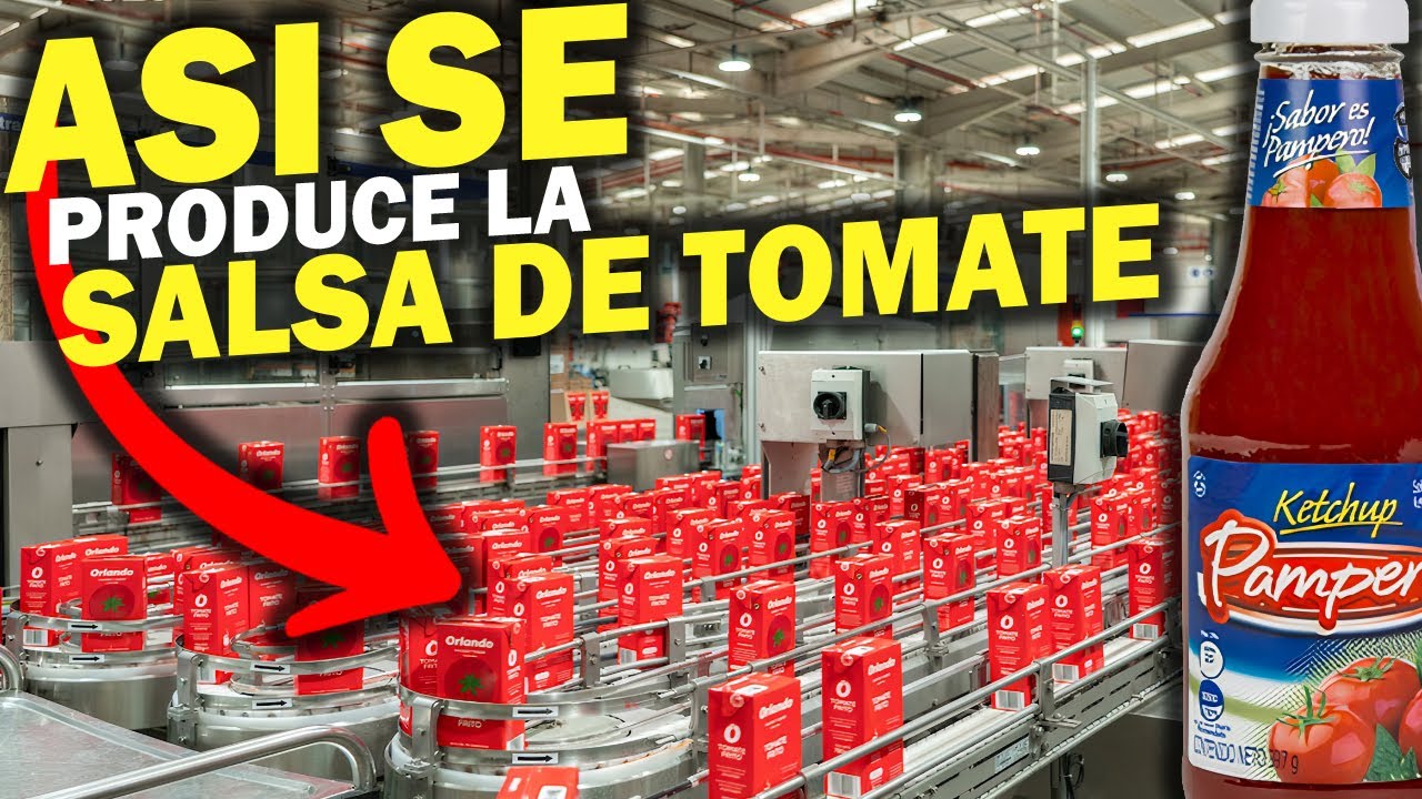 Cómo se PRODUCE la SALSA DE TOMATE en una FÁBRICA | ENVASADO - YouTube