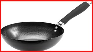 Ecolution Non-Stick Carbon Steel Wok With Soft Touch Riveted Handle, 8,Black