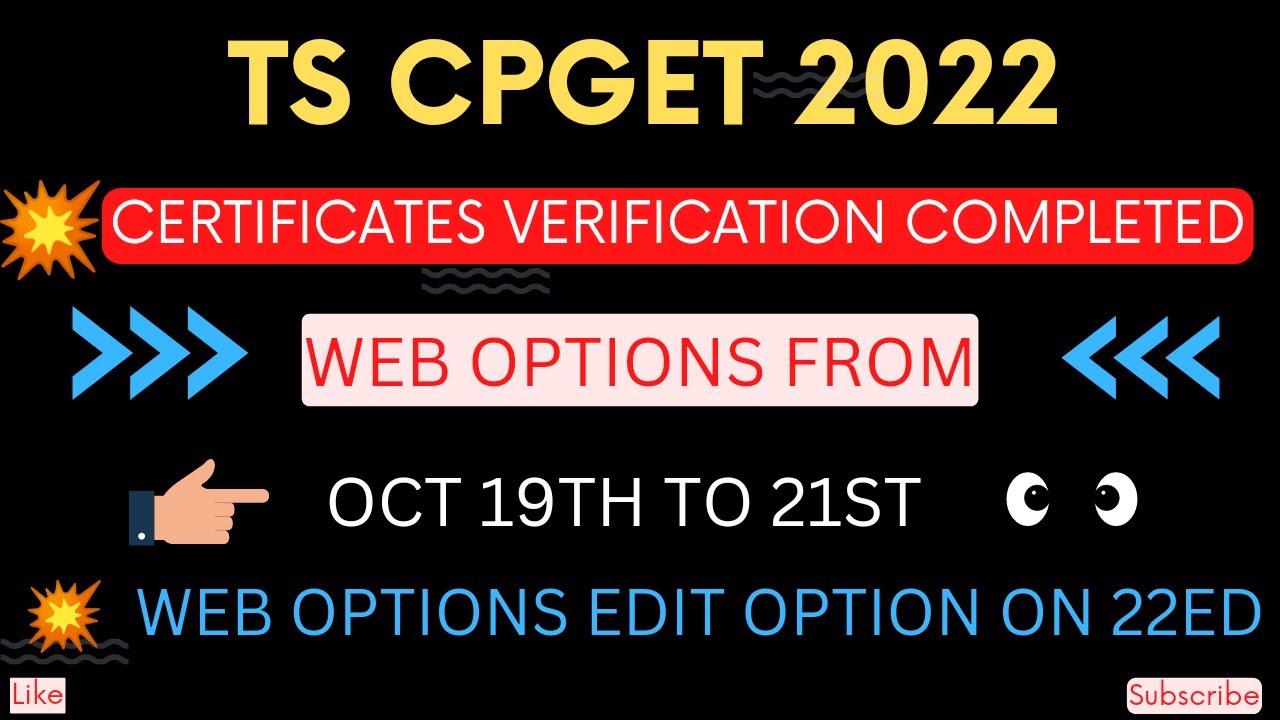 TS CPGET WEBOPTIONS UBDATED PROCESS | TS CPGET 2022 PHASE 1 WEBOPTIONES ENEBLED