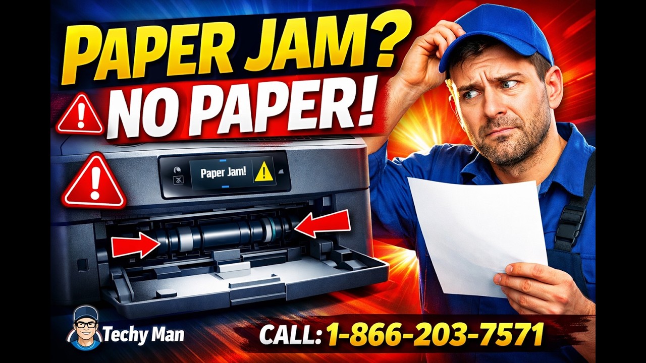 HP Printer Paper Jam But No Paper? Easy Fix! | Techy Man - YouTube