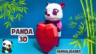 🐼 Gratis Pequeño Panda 3D con Corazón - PaperCraft Especial San Valentín Plantillas GRATIS 🐼 Gratis Pequeño Panda 3D con Corazón - PaperCraft Especial San Valentín Plantillas GRATIS