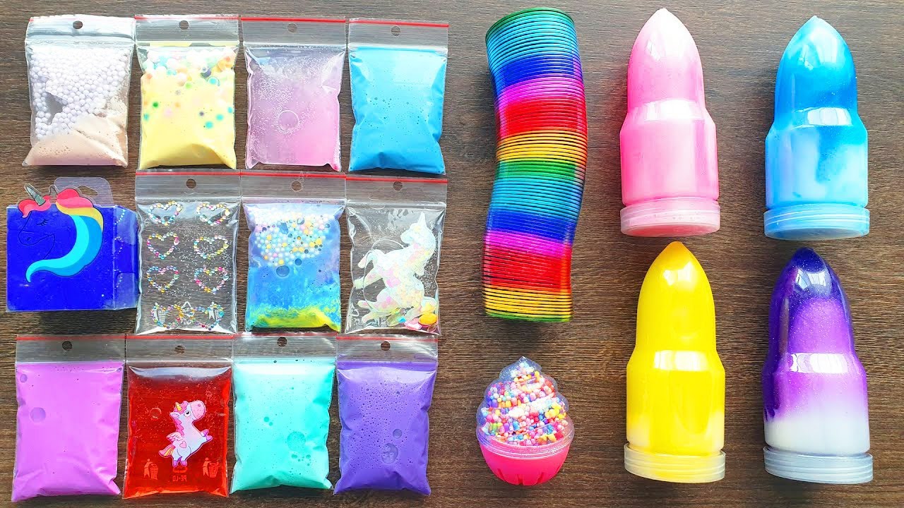 Relaxing Slime Making with Bags and Store Bought Slime