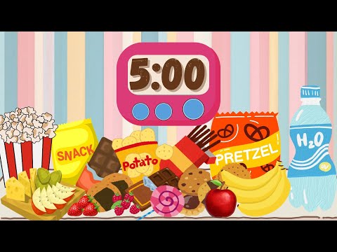 5 Minute Snack Time Timer ⏰ | Fun Countdown for Kids | Classroom & Home