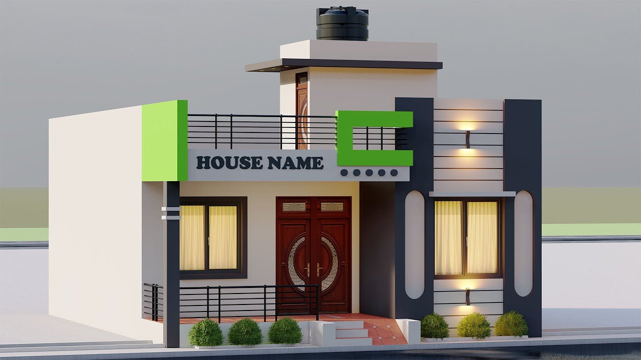3 Bedroom Village House Plan,3D 26 By 34 House Design,Makan Ka Naksha