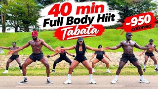 40Minutes Tabata/ Hiit workout for fat loss at home/-950 cal/No equipment