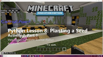 Minecraft EE- Python Walkthrough, Lesson 8- Functions, Activity 2, Part 1