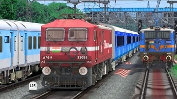 TEJAS EXPRESS OVERTAKE ICF BLUE TRAIN | BUMPY RAILROAD | Train Simulator | Railwork | NTG GAMING