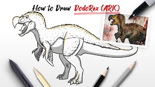 How to Draw Dodorex dinosaur from ARK Survival Evolved Easy Step By Step