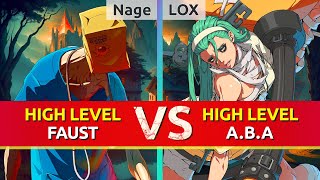 GGST ▰ Nage (Faust) vs LOX (A.B.A). High Level Gameplay