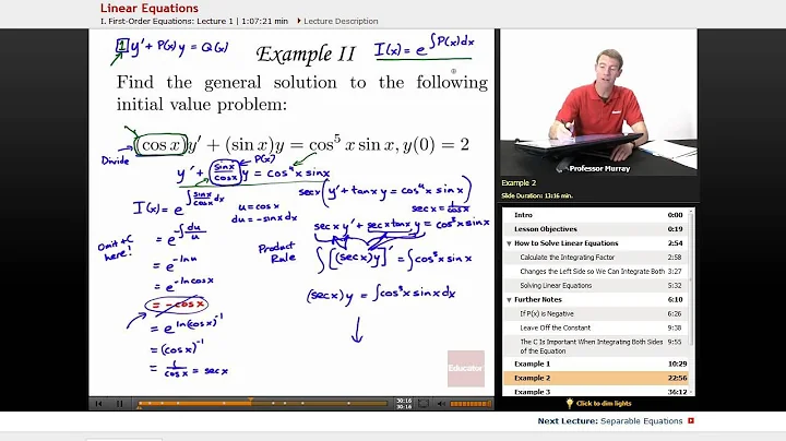 "Linear Equations" | Differential Equations with Educator.com