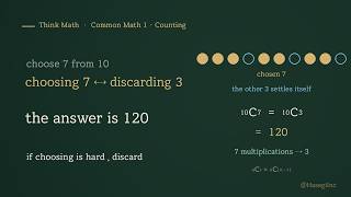 Why Choosing 7 From 10 Is the Same as Discarding 3 | Think Math · Counting ⑯
