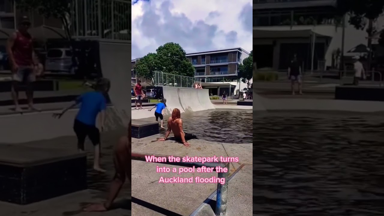 This is not a POOL. It’s a skatepark after the Auckland Flood 